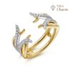 14K White and Yellow Gold Diamond Ring Enhancer