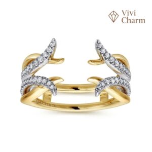 14K White and Yellow Gold Diamond Ring Enhancer