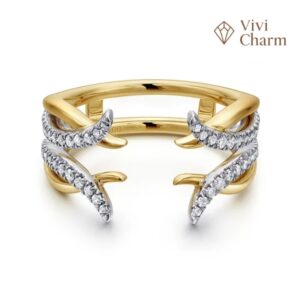 14K White and Yellow Gold Diamond Ring Enhancer