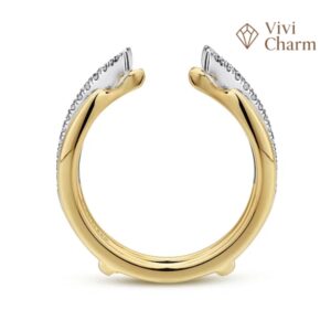 14K White and Yellow Gold Diamond Ring Enhancer