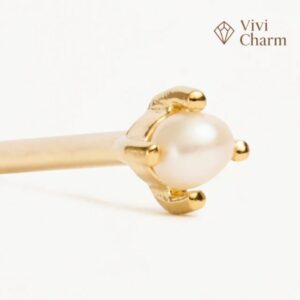 18k Gold Vermeil Moonlight Pearl Stud Earrings