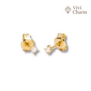 18k Gold Vermeil Moonlight Pearl Stud Earrings