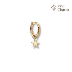 9k Solid Gold Wishing On A Star Hoop