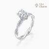 Oval Diamond Ring With Twisted Band