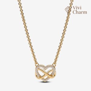 Sparkling Infinity Heart Collier Necklace